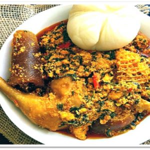 Egusi Soup and Assorted Meat